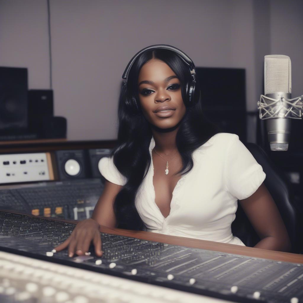 Azealia Banks Recording in the Studio