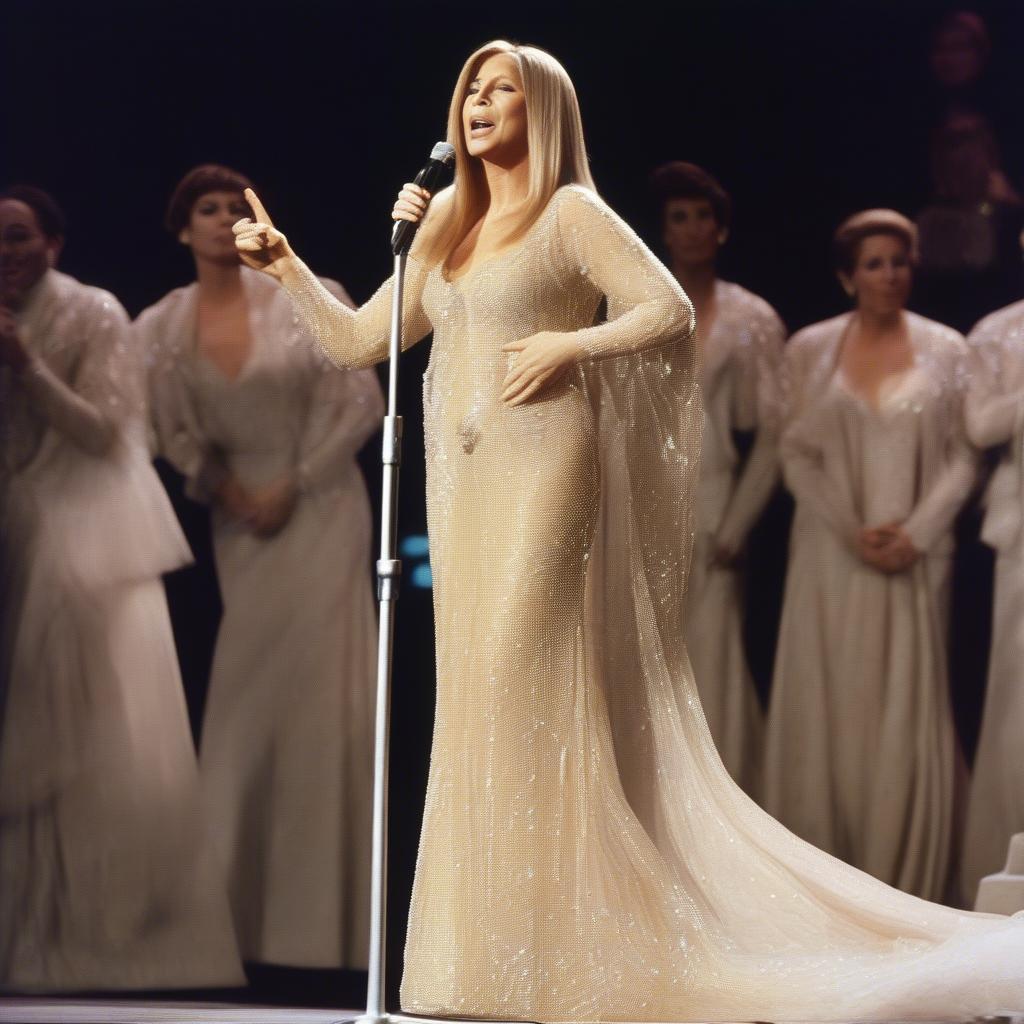 Barbra Streisand Performing on Stage