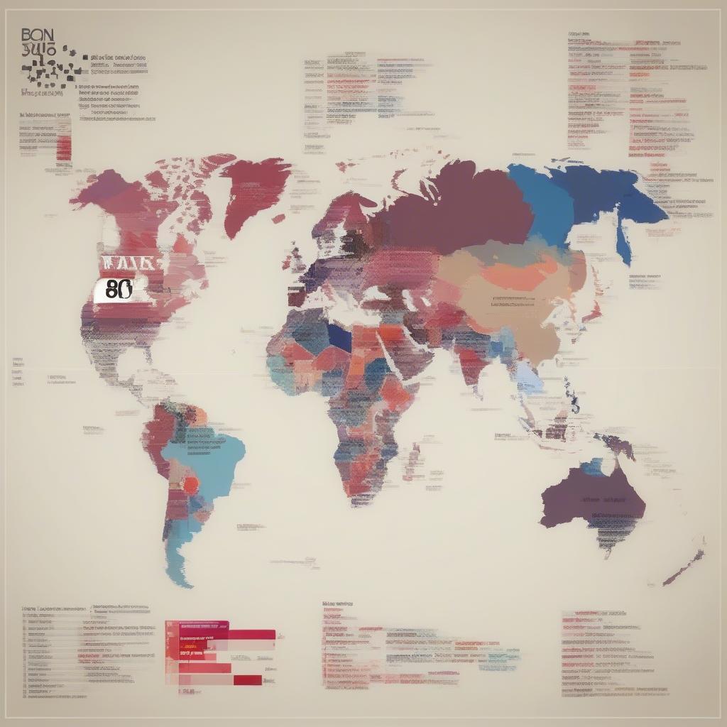 A world map highlighting countries where the BBC Top 40 chart has a significant influence, showing the global reach and impact of British popular music.