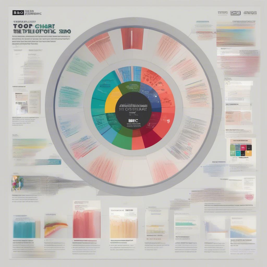 An infographic explaining the methodology behind compiling the BBC Top 40 chart, showing the different data sources and their weighting in the final ranking.