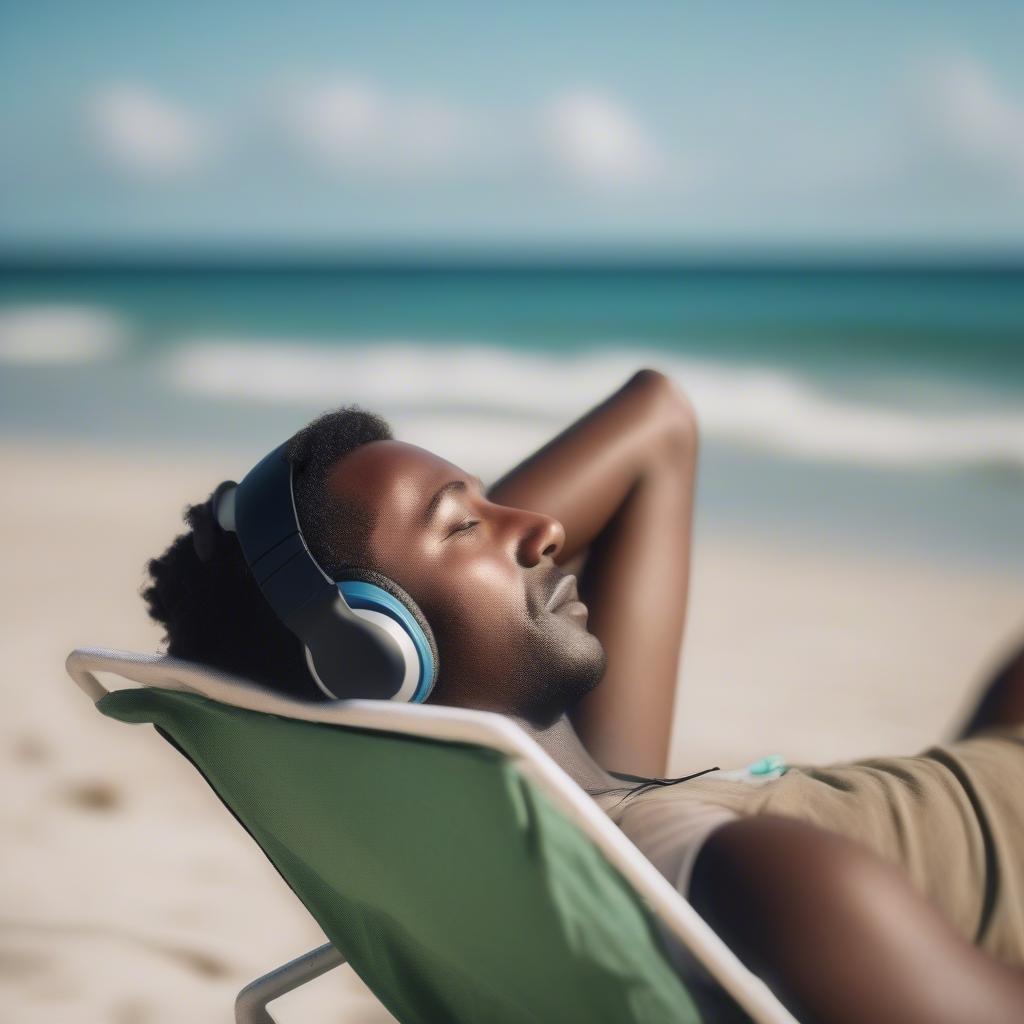 Relaxing on the Beach with Music