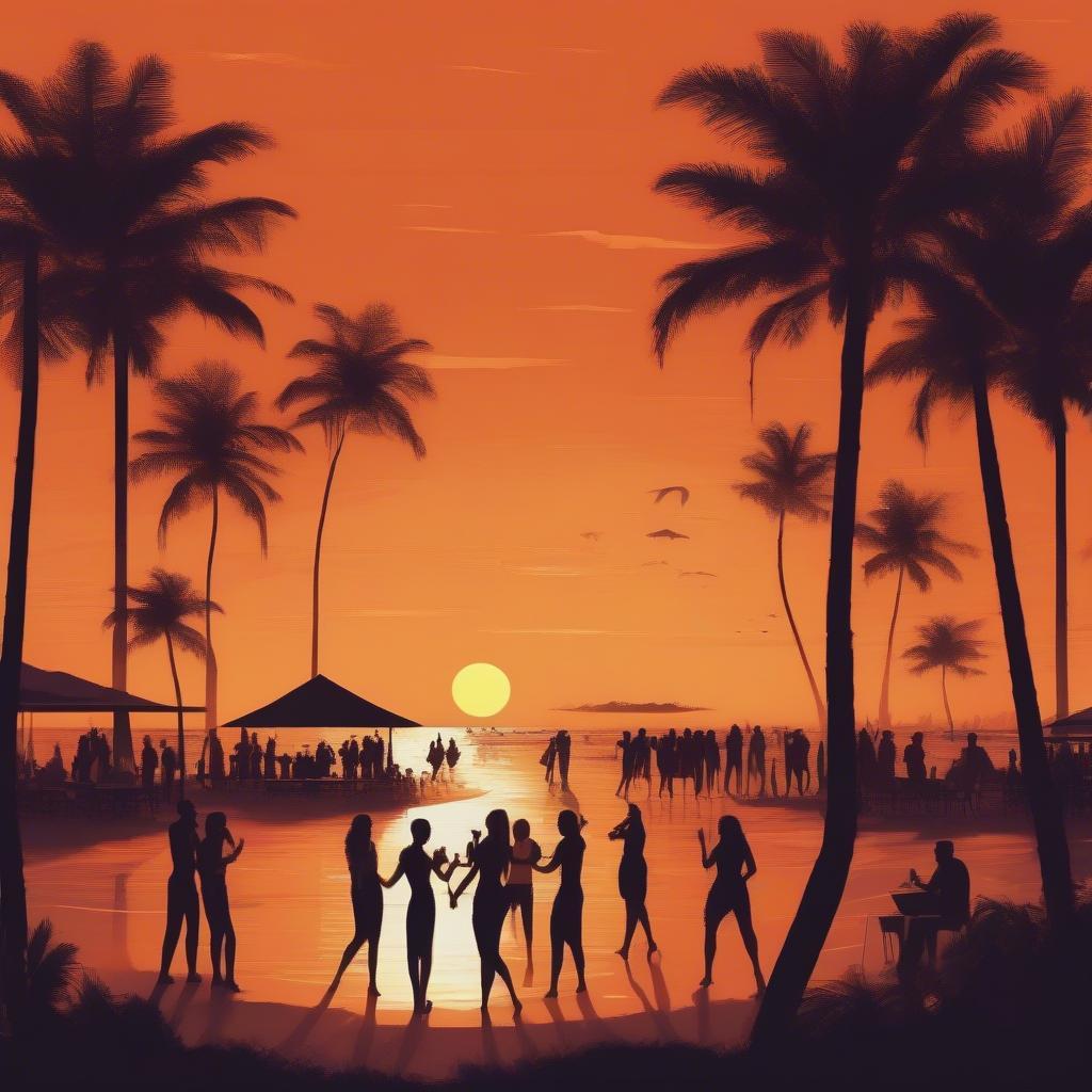 Beach Party at Sunset