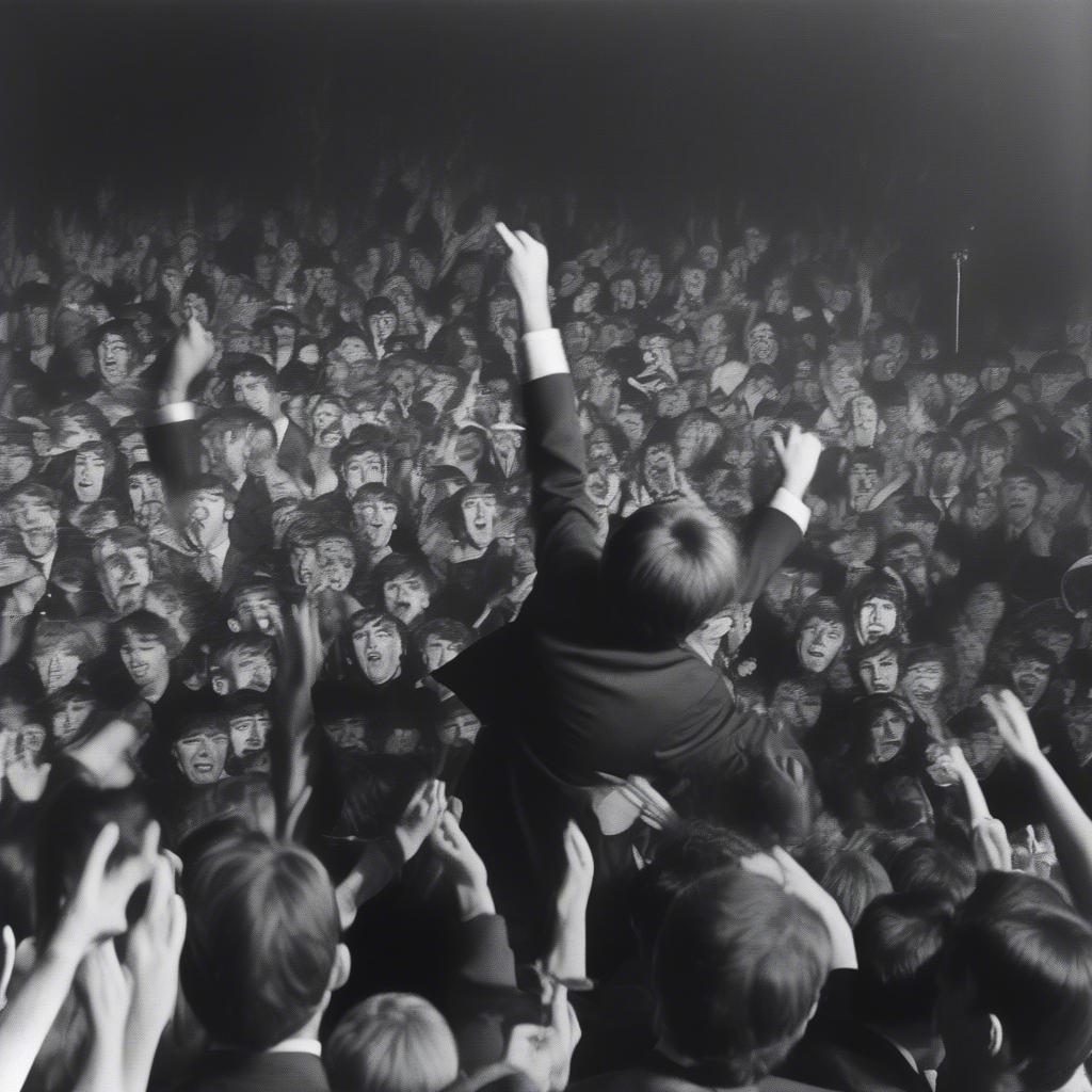 The Beatles performing live in 1963