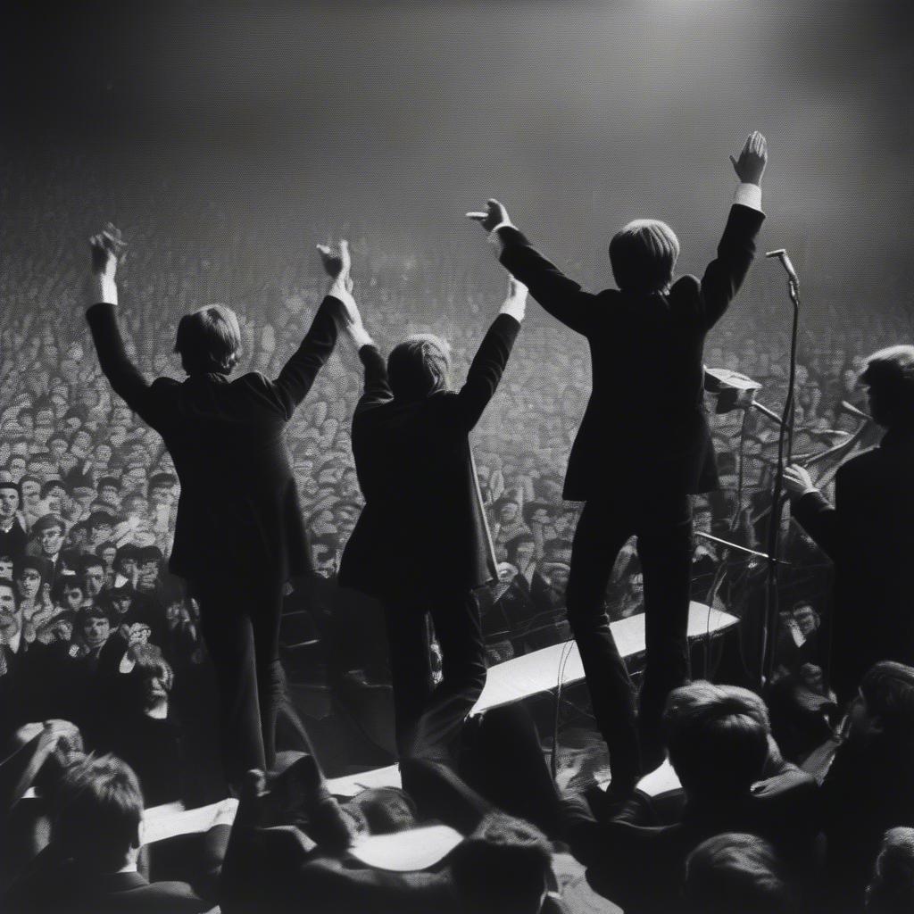 The Beatles performing live in their early years