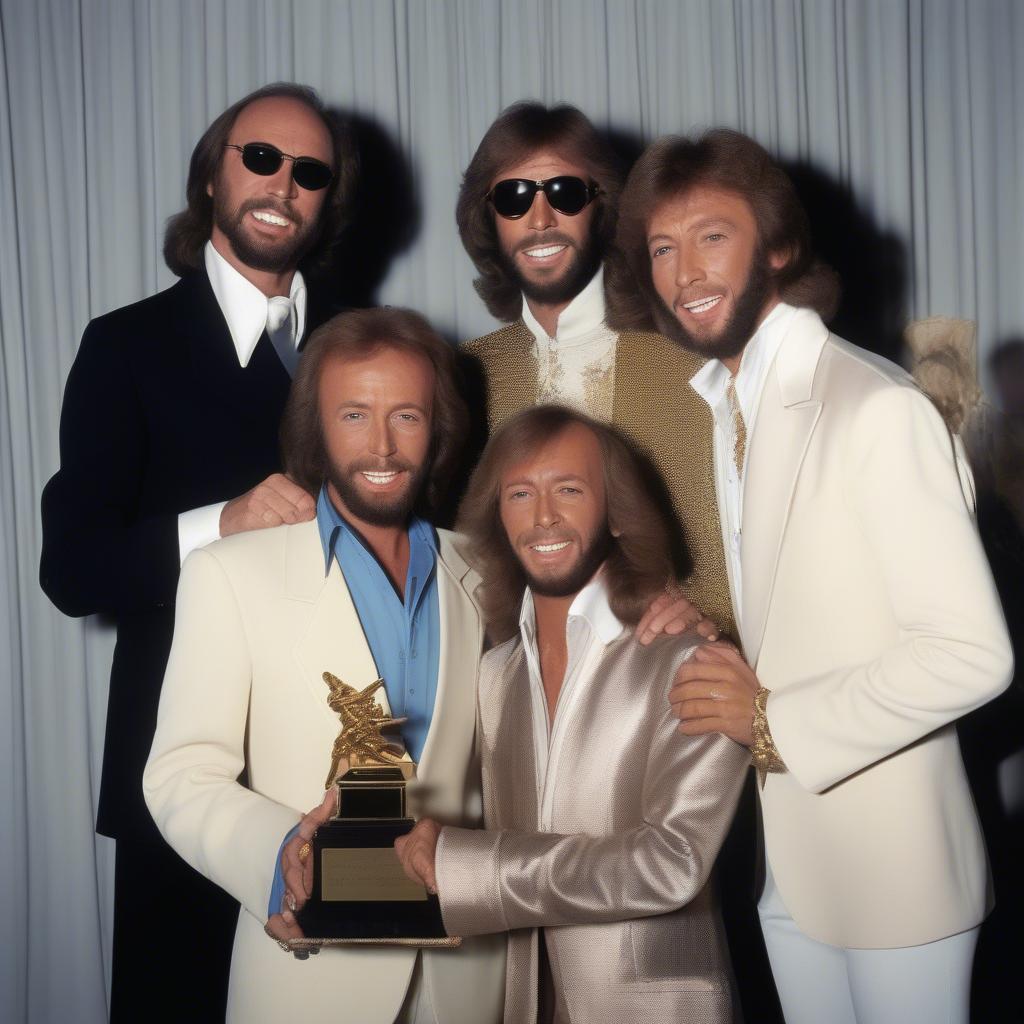 Bee Gees Receiving a Music Award