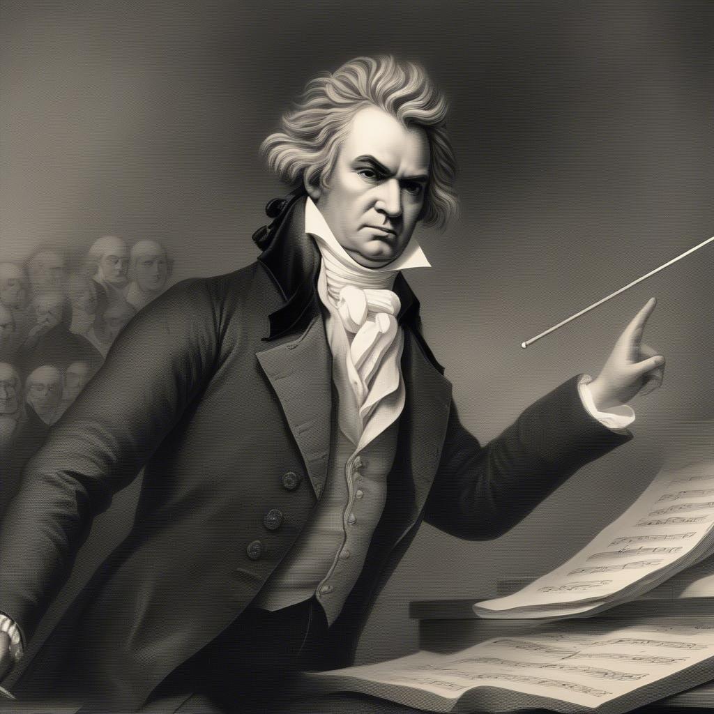 Beethoven Conducting an Orchestra