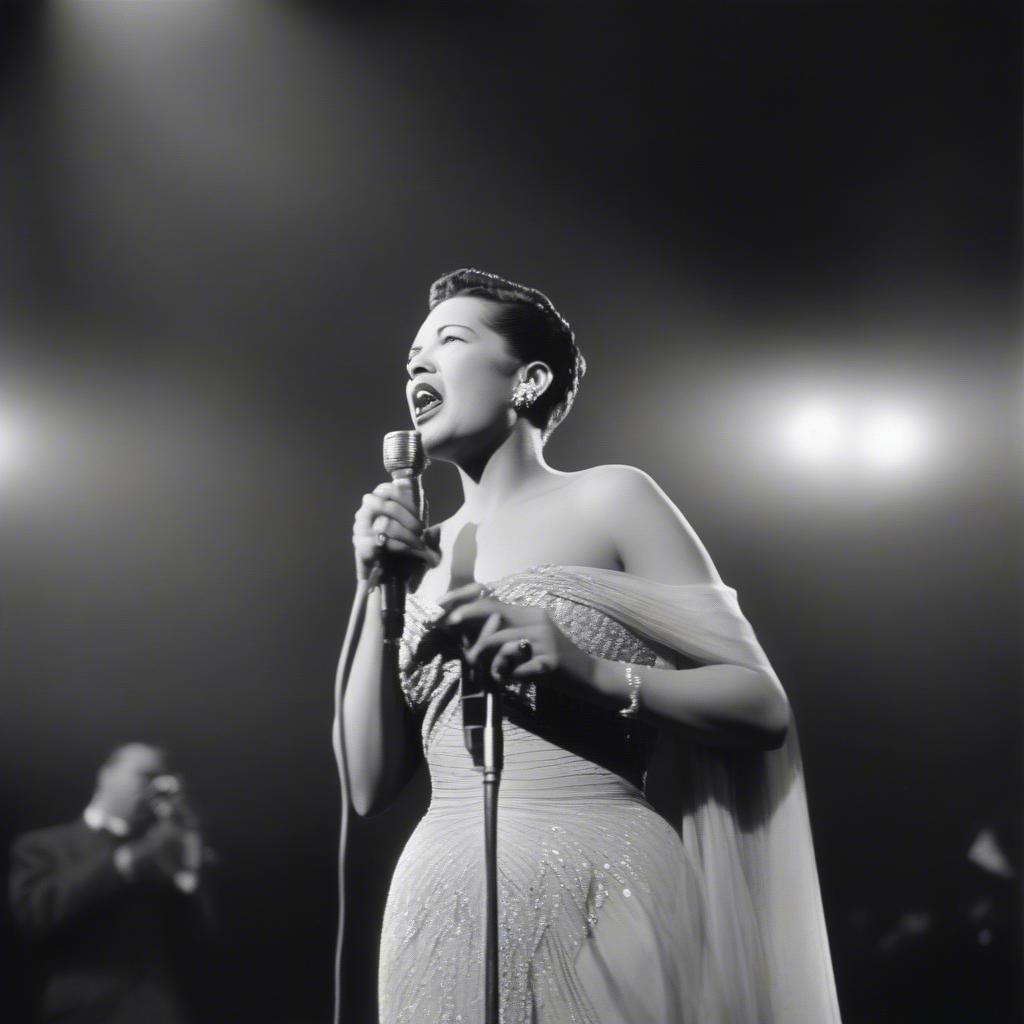 Billie Holiday Performing on Stage