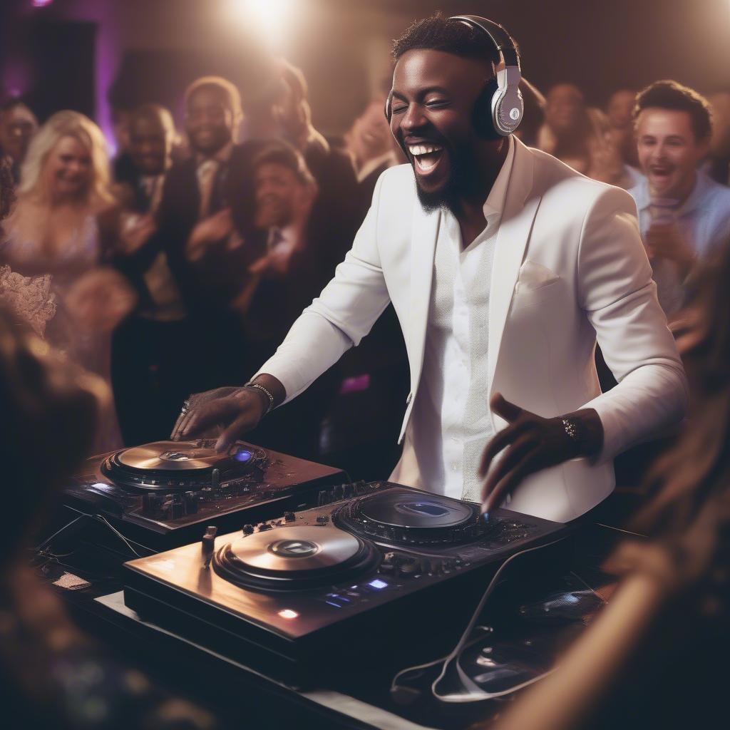 DJ at a Black Wedding Reception