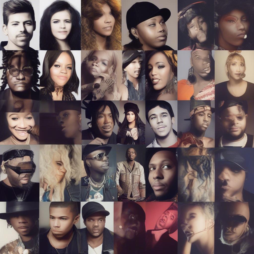 Breakout Artists 2013: A collage featuring portraits of the breakout artists of 2013, including Lorde, Passenger, and Macklemore & Ryan Lewis, with their names and hit songs listed below each image.