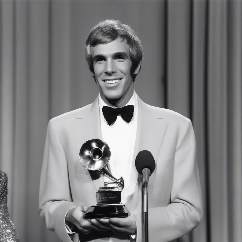 Burt Bacharach accepting a prestigious music award.