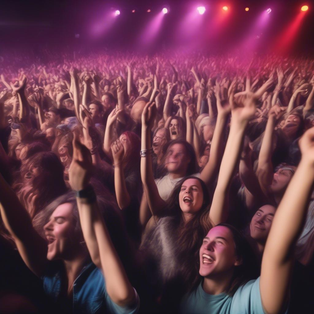 Energetic Rock Concert Crowd in Chicago