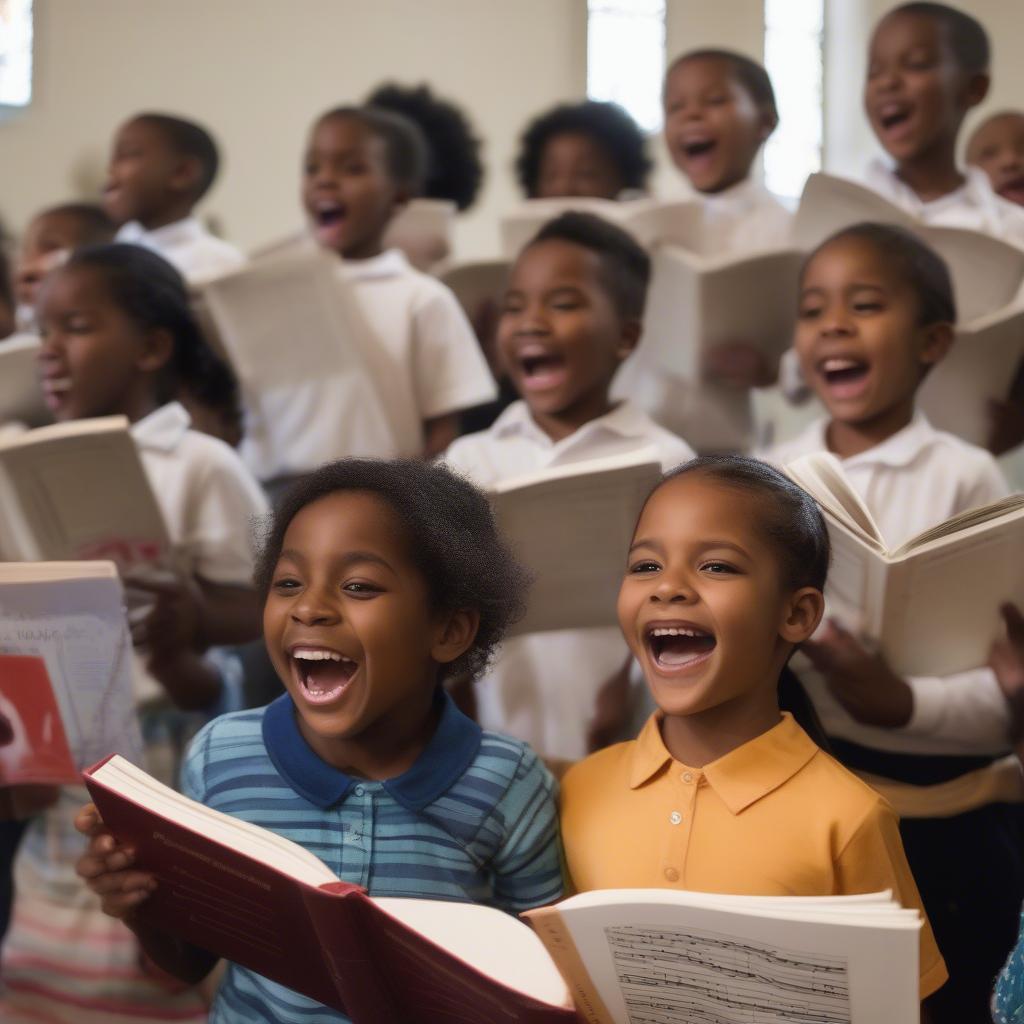 Children Singing in Church