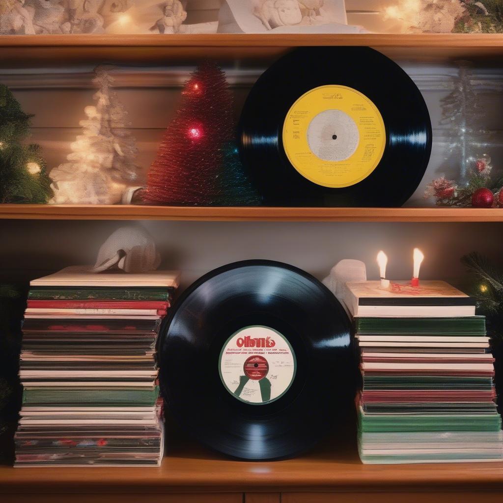 Collection of Christmas Vinyl Records