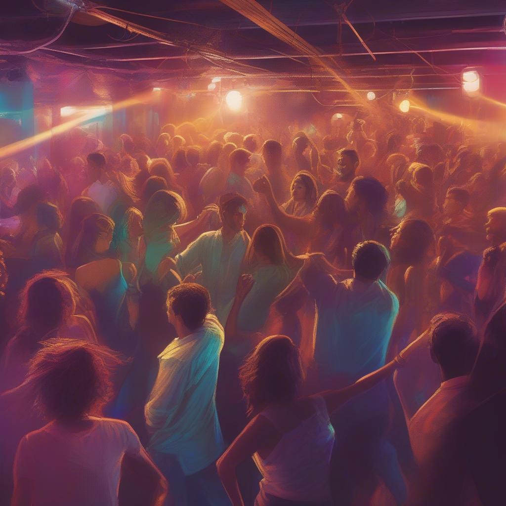 Club Scene with People Dancing