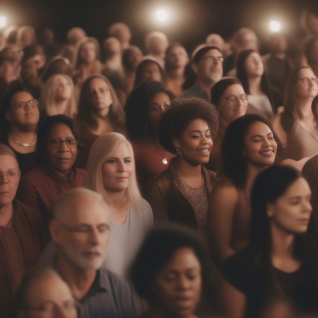 Congregation Singing in Harmony