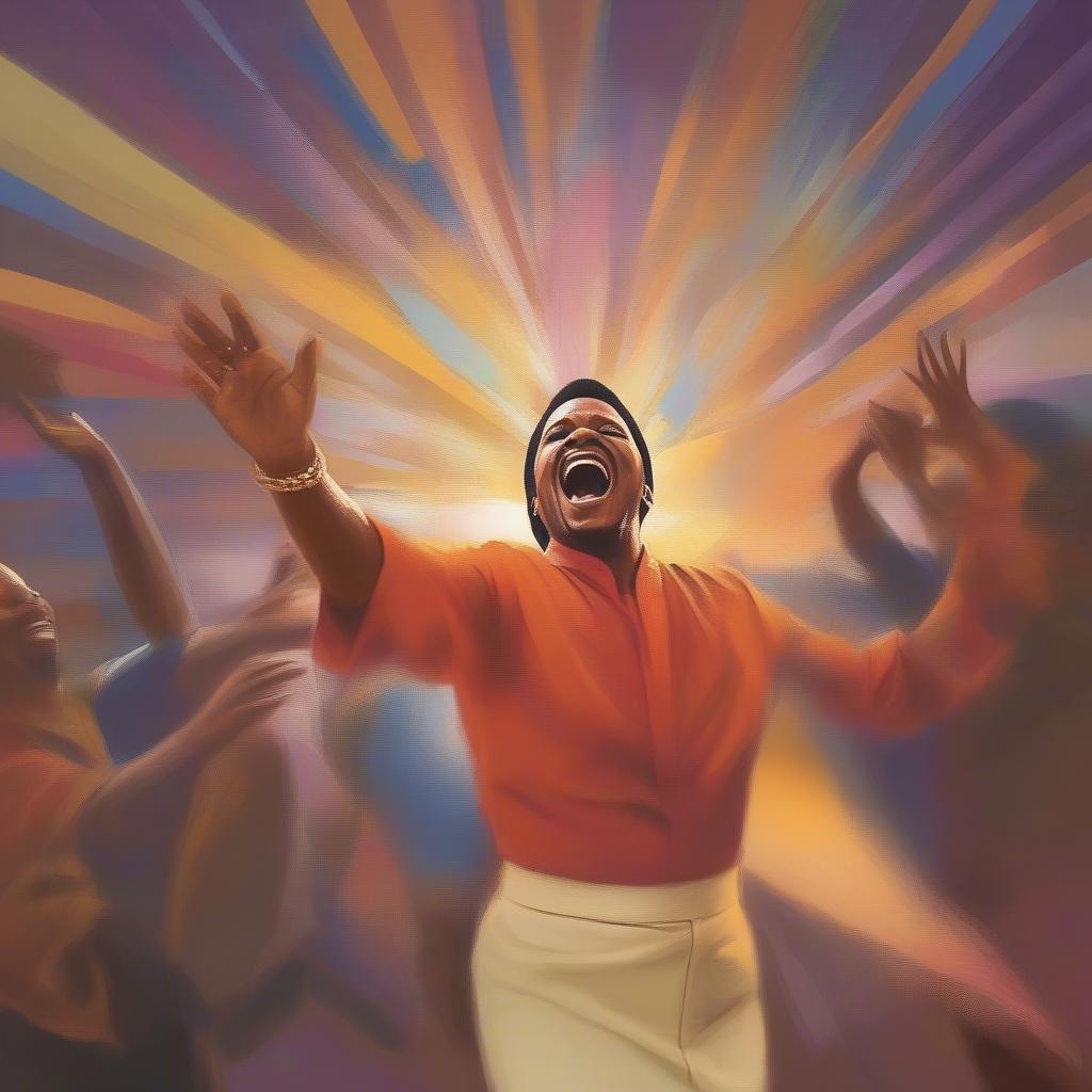 Contemporary Gospel: Images of a gospel choir performing on a stage with vibrant lighting and a modern backdrop.