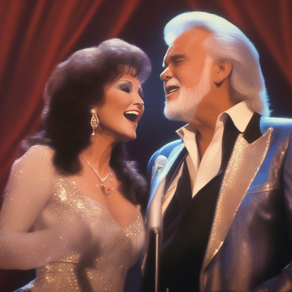 Iconic Country Music Duets Performing a Love Song on Stage