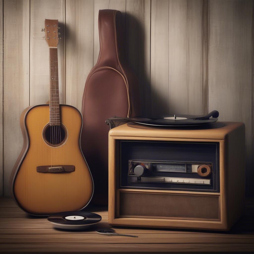 The Legacy of Country Music: Vinyl Records and Guitars