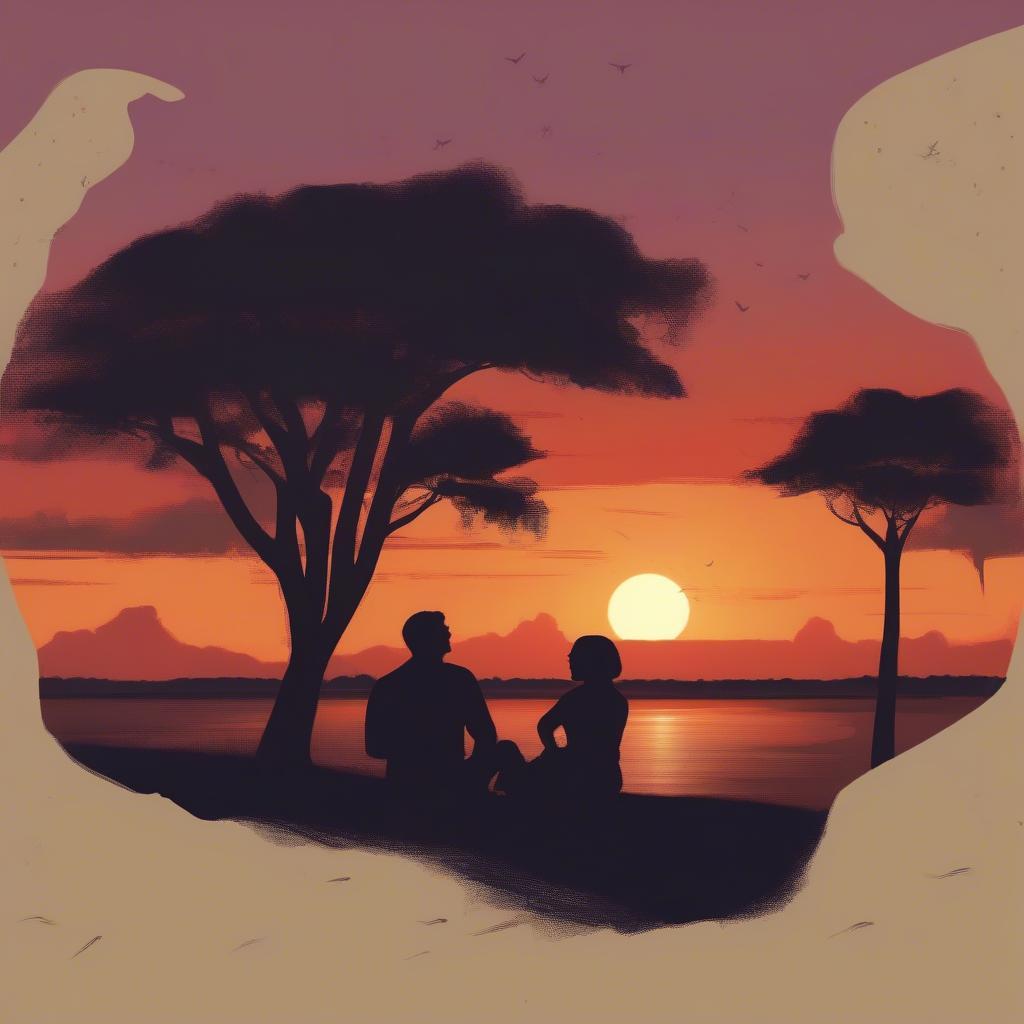 Couple Listening to Music at Sunset