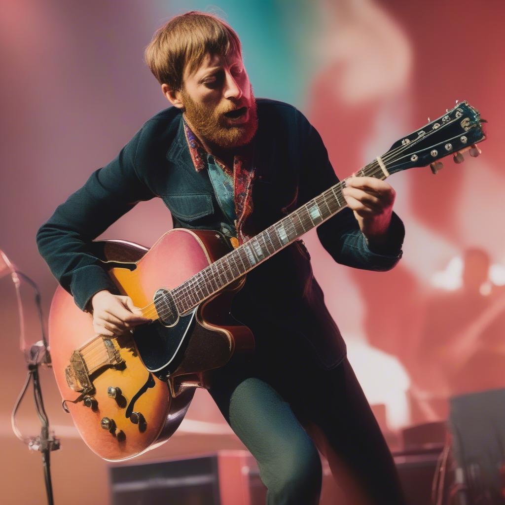 Dan Auerbach playing guitar live