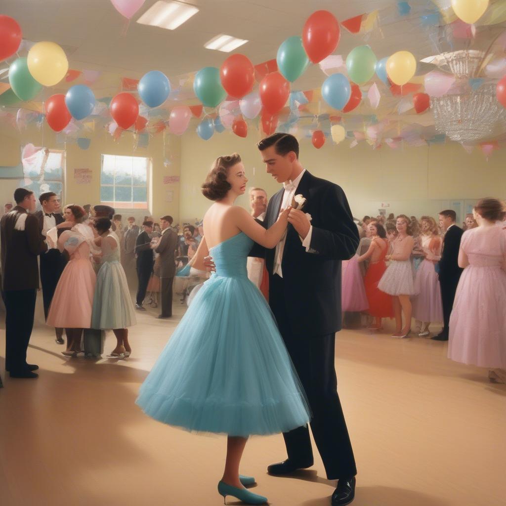 Couple Dancing at a 1950s Prom