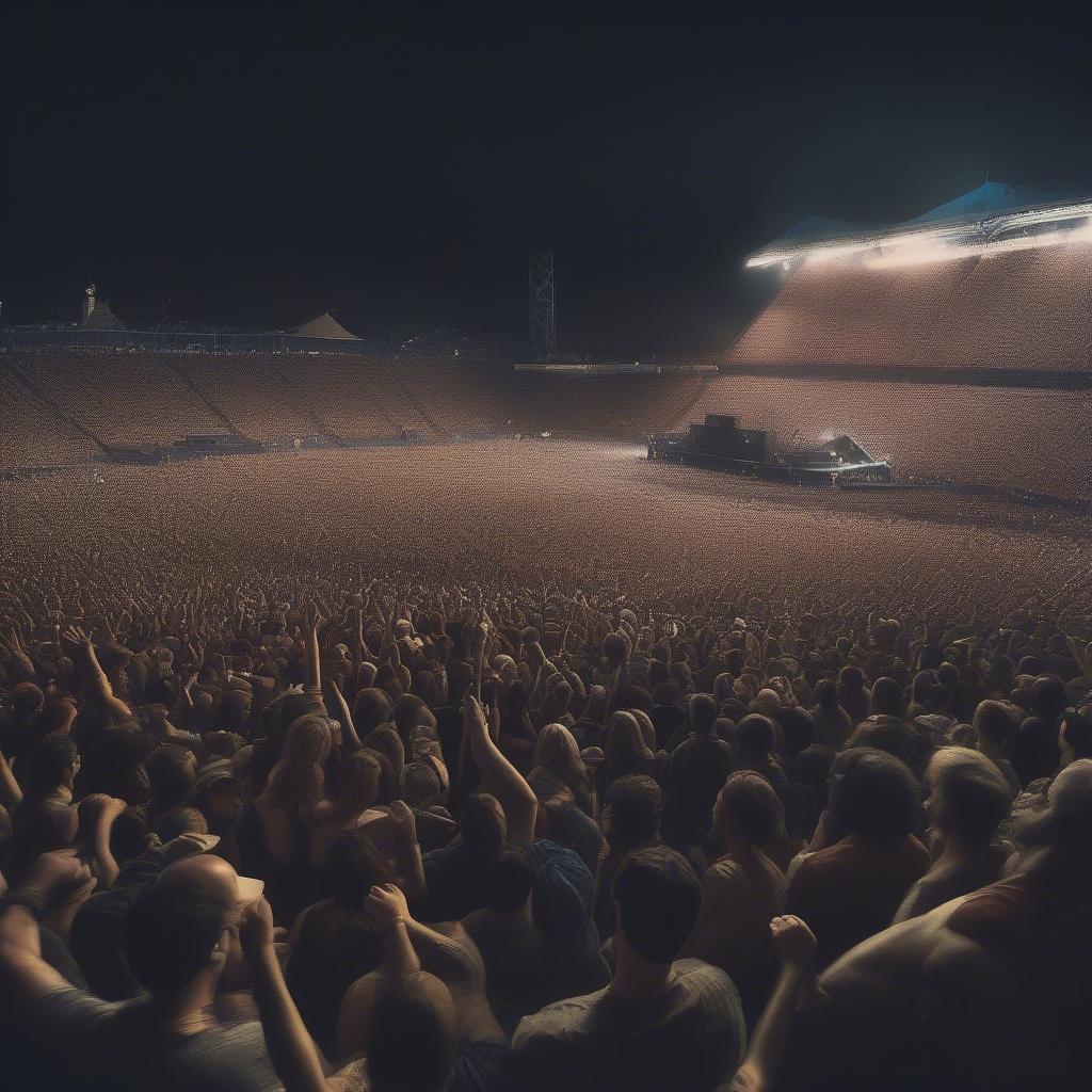 A large crowd at a Dave Matthews Band concert