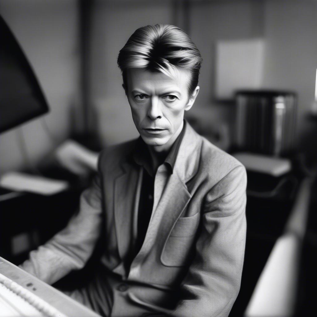 David Bowie during the Berlin Trilogy era, working on the album "Low"