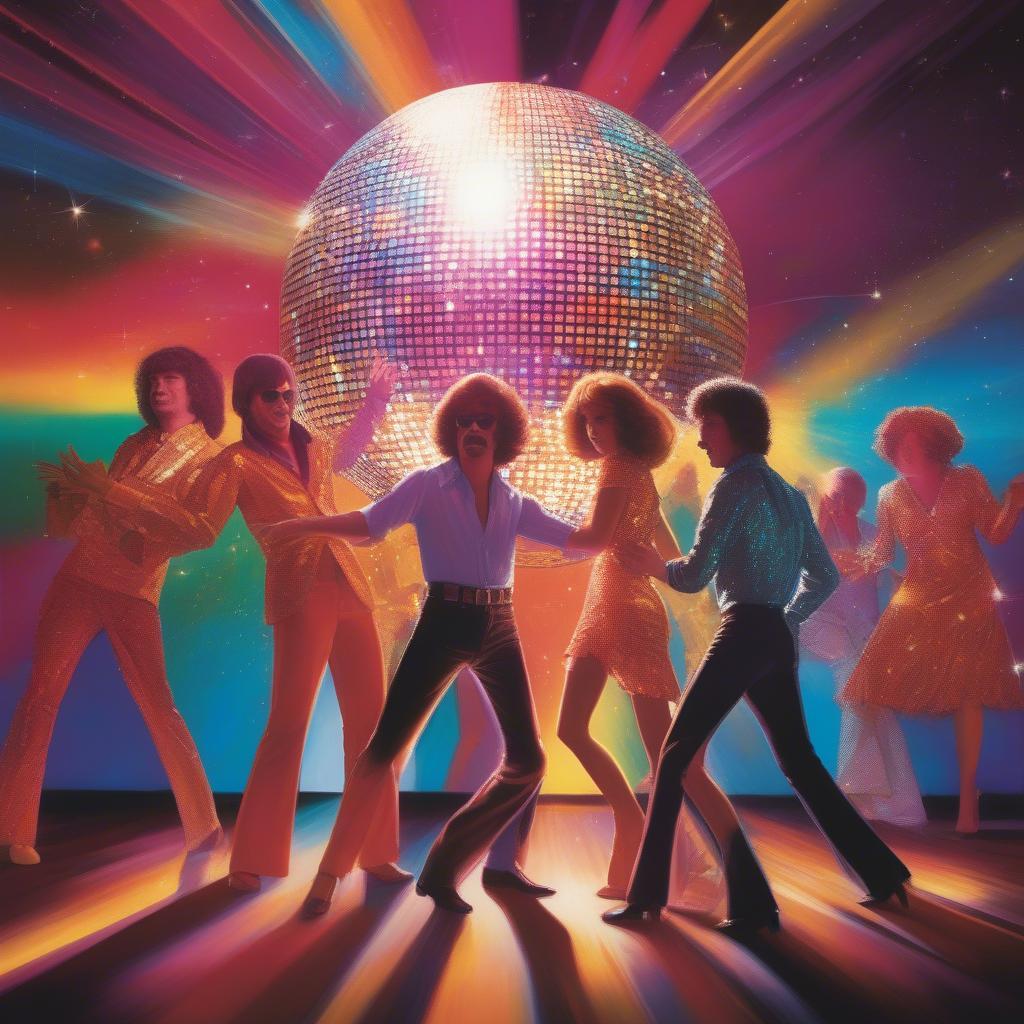 1970s Disco Dance Floor Scene