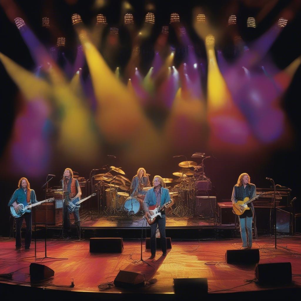 The Eagles performing live on stage