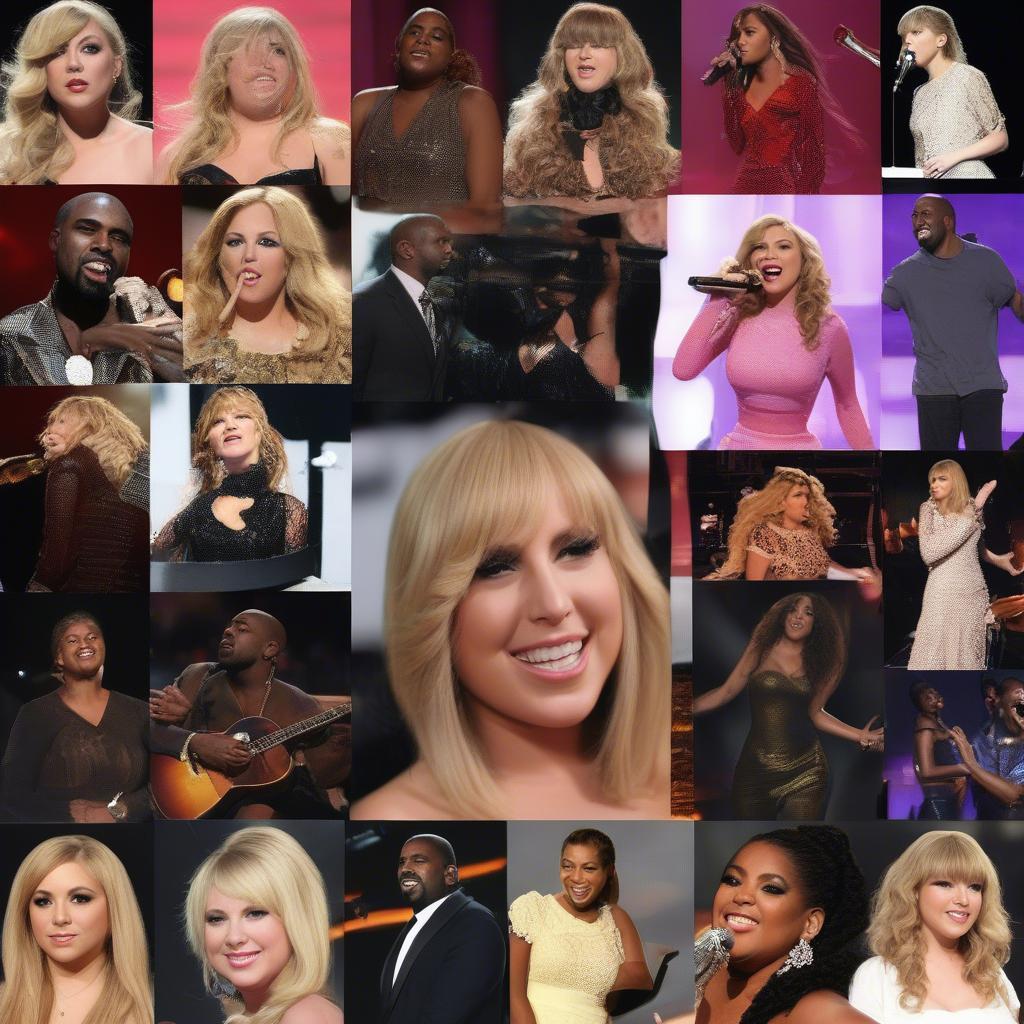 A collage of artists popular in early 2009