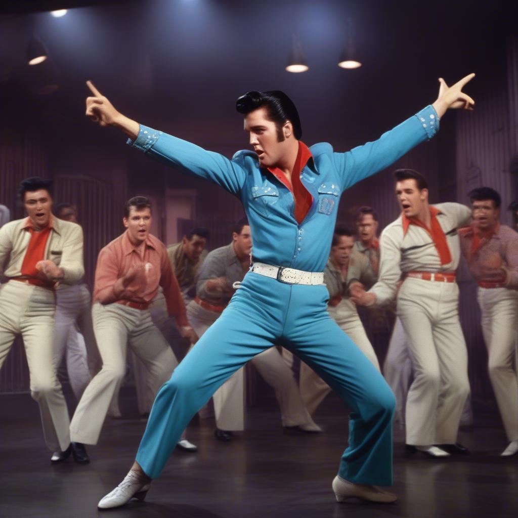 Elvis Presley Performing Jailhouse Rock