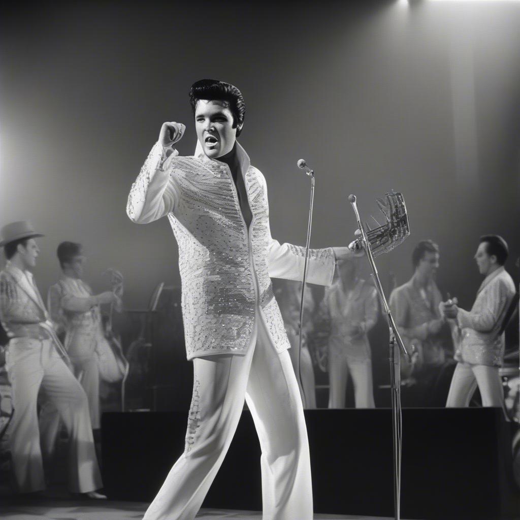 Elvis Presley Performing Live in Las Vegas