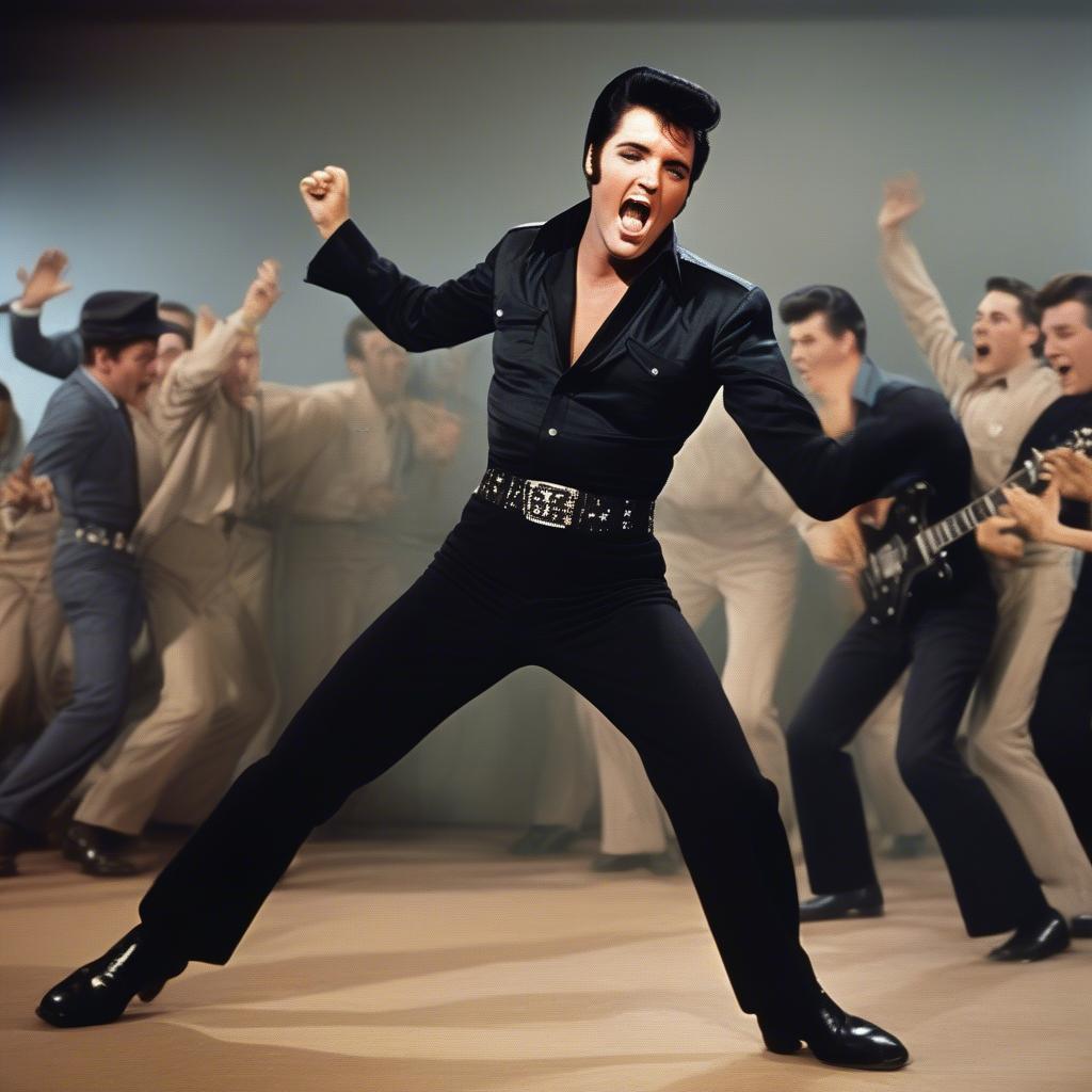 Elvis Presley Performing Jailhouse Rock