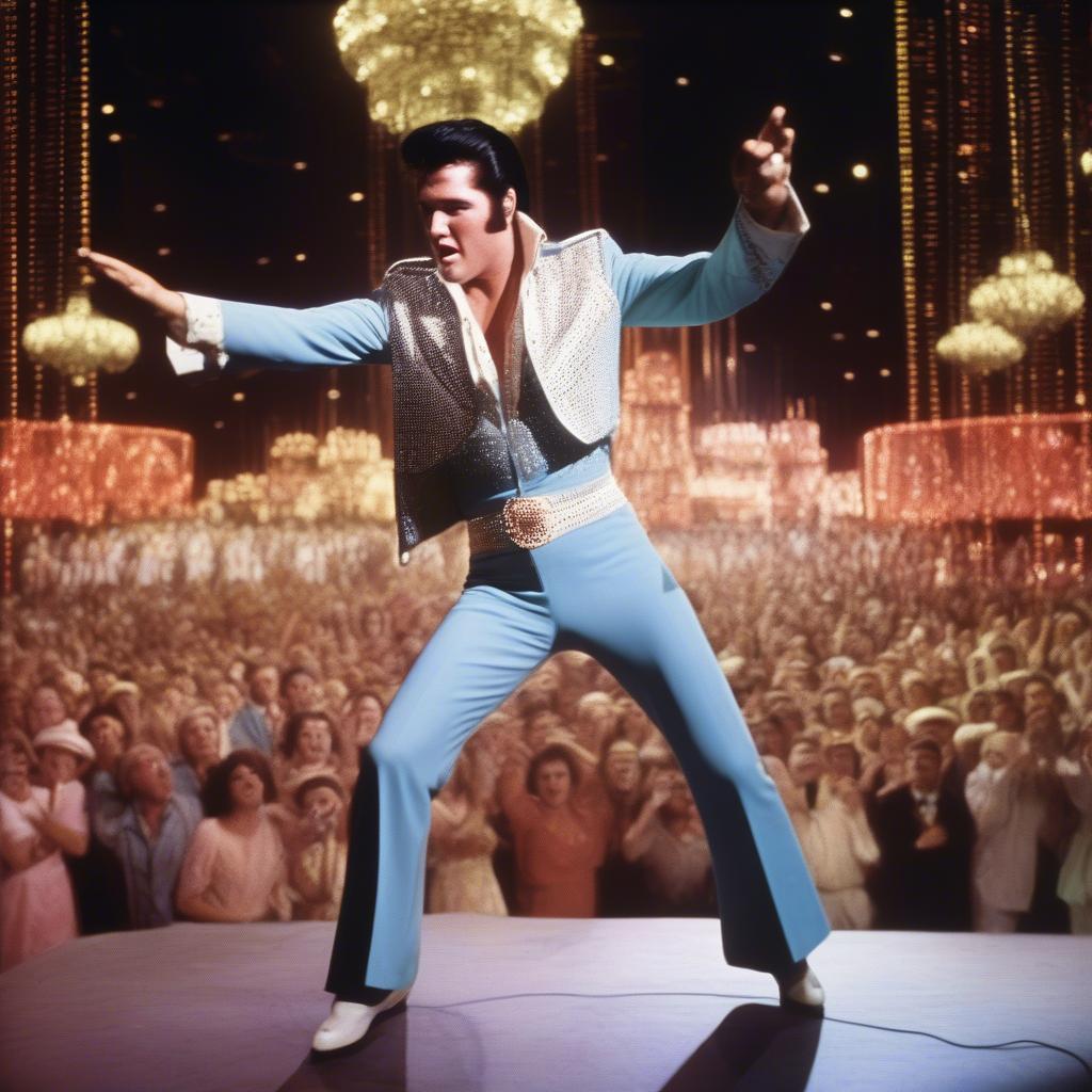 Elvis Presley Performing in Las Vegas