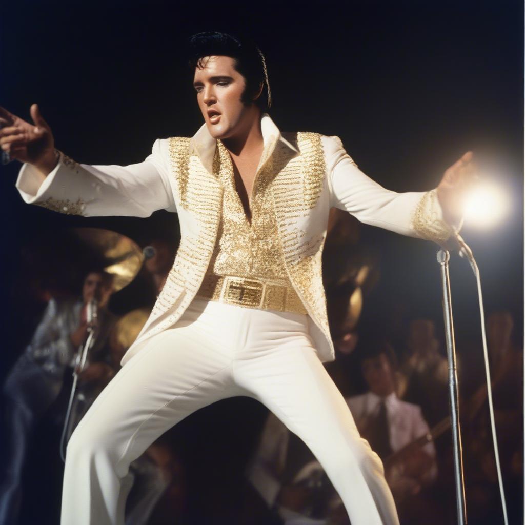 Elvis performing Suspicious Minds