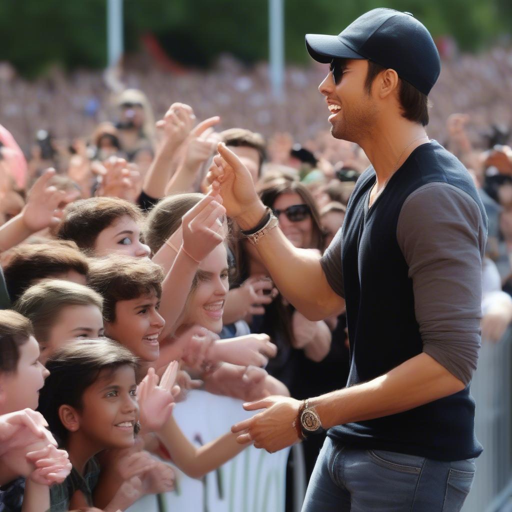 Enrique Iglesias with Fans