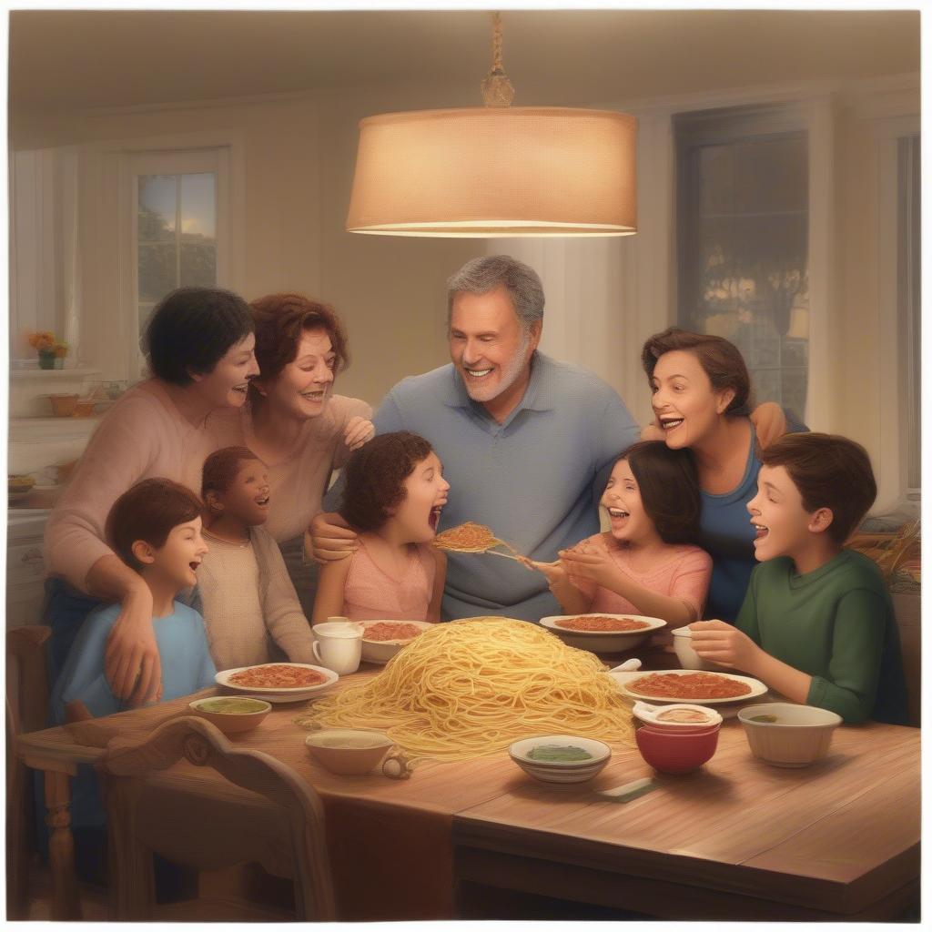 Family singing "On Top of Spaghetti"