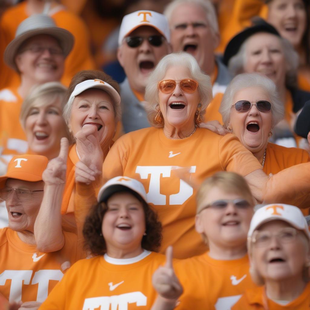 Fans singing along to "Rocky Top"