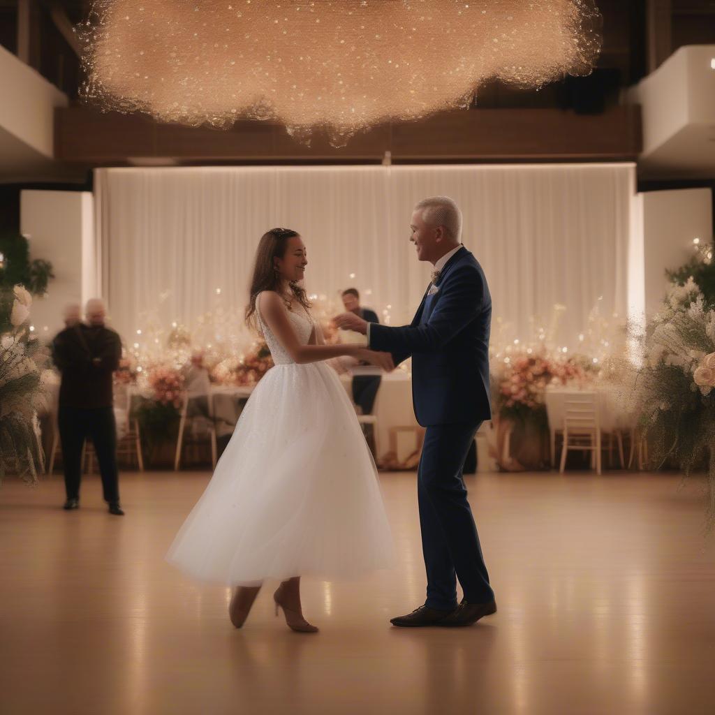 Father and Daughter Dancing at a Modern Wedding