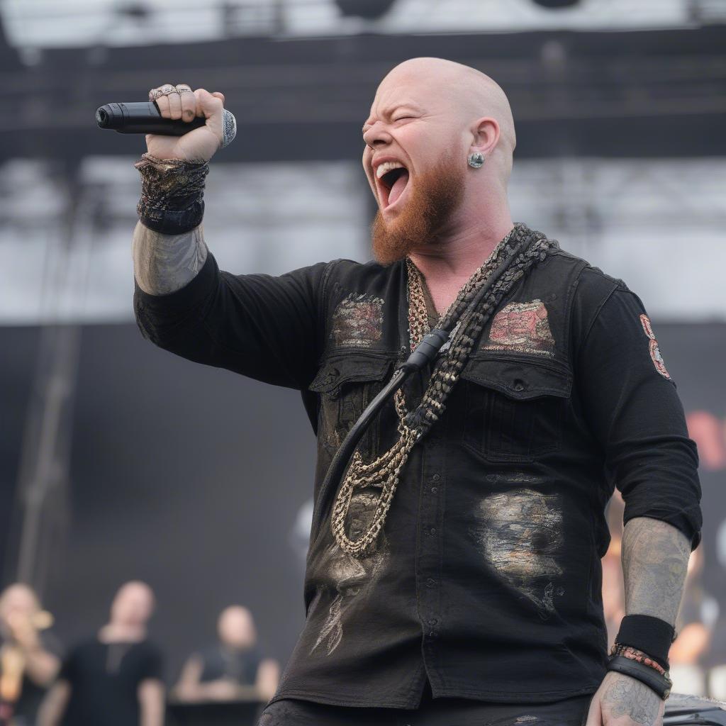 Five Finger Death Punch performing at Carolina Rebellion 2018