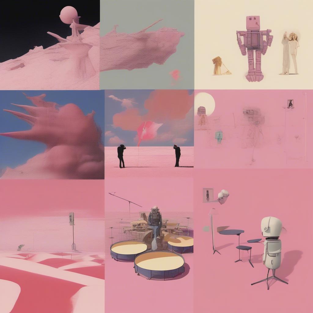 A collage of The Flaming Lips' most iconic album covers.