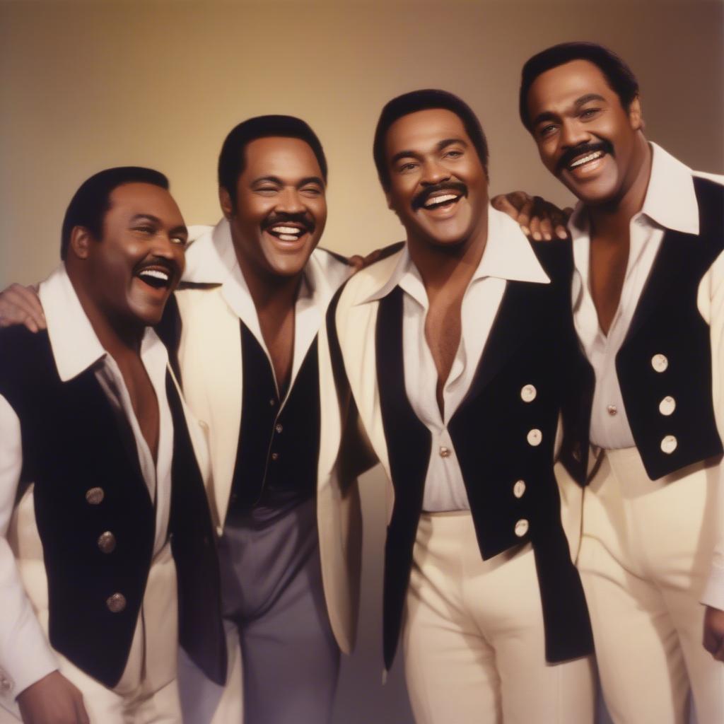 The Four Tops singing "I Can't Help Myself (Sugar Pie Honey Bunch)"