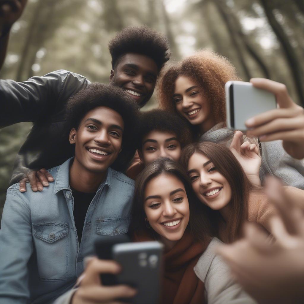 Friends Taking a Selfie