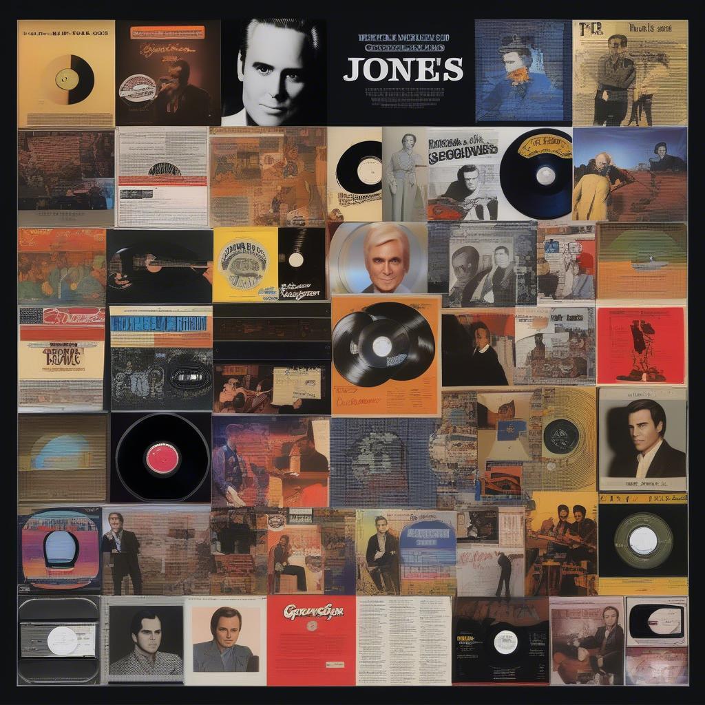 Collage of George Jones Album Covers