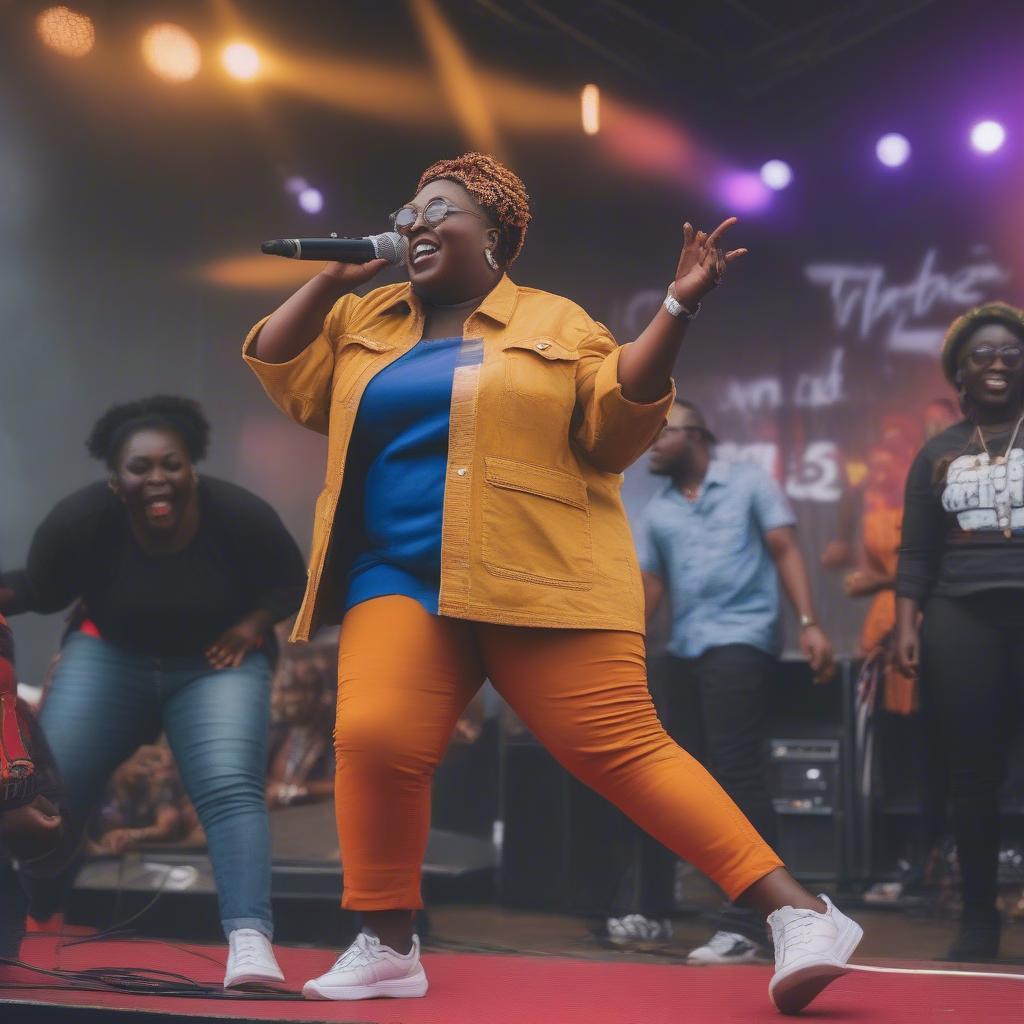 Teni the Entertainer performing "Case" at Gidi Culture Fest 2019