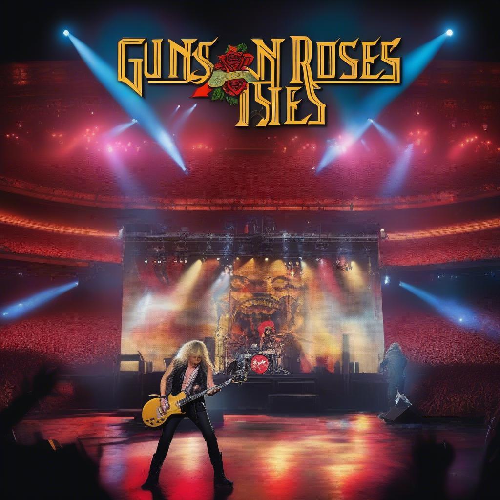 Guns N' Roses performing live in concert