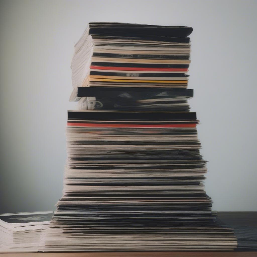 Vinyl records stacked showcasing lesser-known but impactful songs.