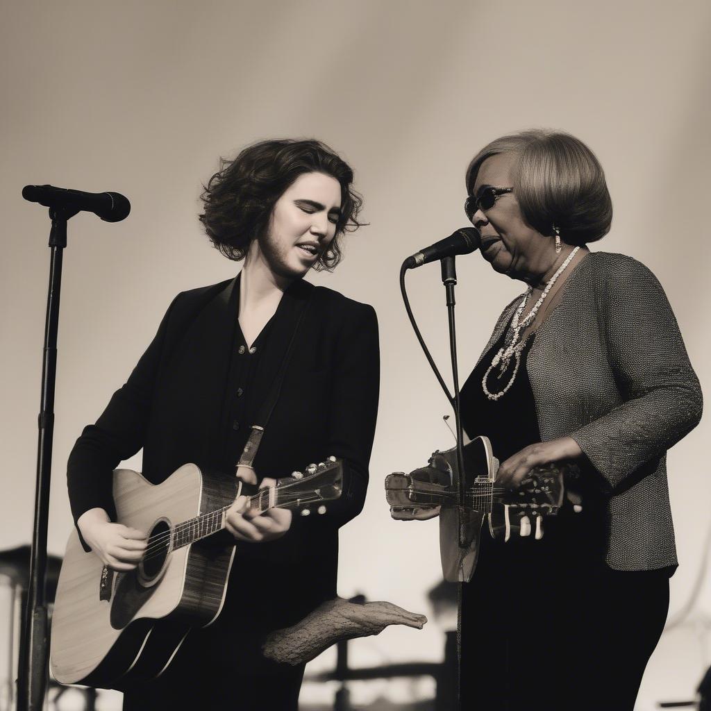 Hozier performing "Nina Cried Power" with Mavis Staples