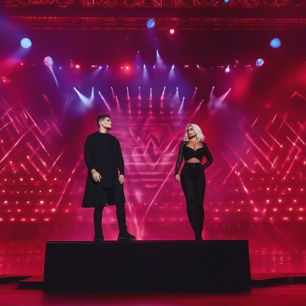 Martin Garrix and Bebe Rexha performing "In the Name of Love"