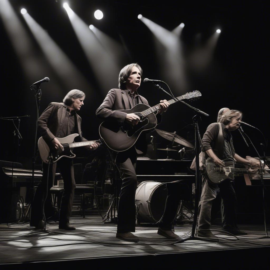 Jackson Browne performing live with his band